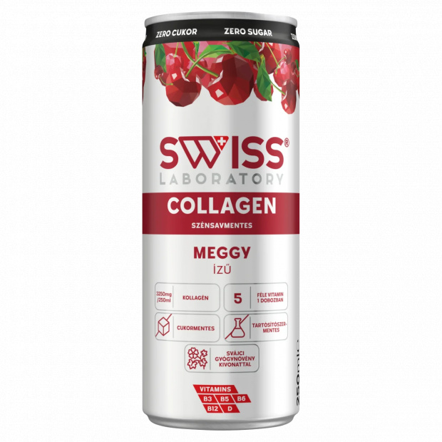 Swiss Laboratory Collagen meggyízű, szénsavmentes és alkoholmentes ital 250 ml