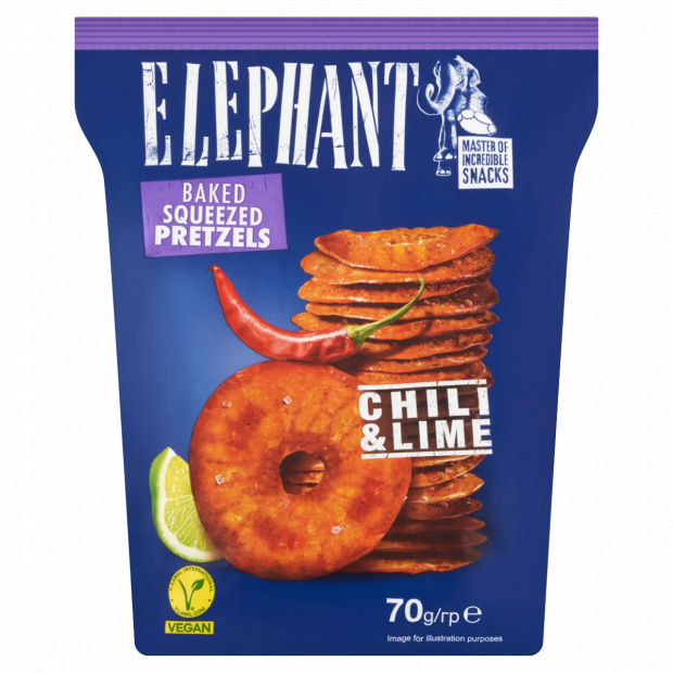 Elephant lapos perec chilis és lime ízesítéssel 70 g Elephant lapos perec chilis és lime ízesítéssel 70 g