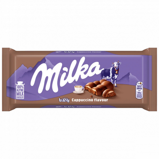 MILKA BUBBLY CAPPUCINO TÁBLÁS CSOKOLÁDÉ 97 g