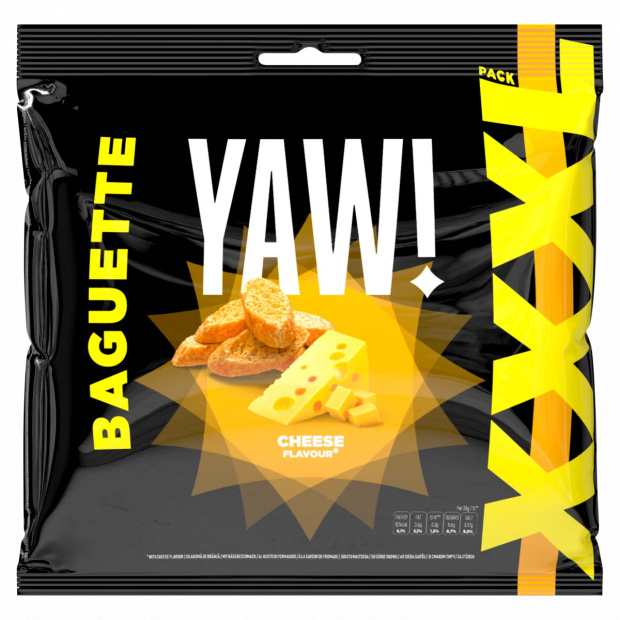 Yaw! Baguette extrudált sajtos búza snack 120 g Yaw! Baguette extrudált sajtos búza snack 120 g
