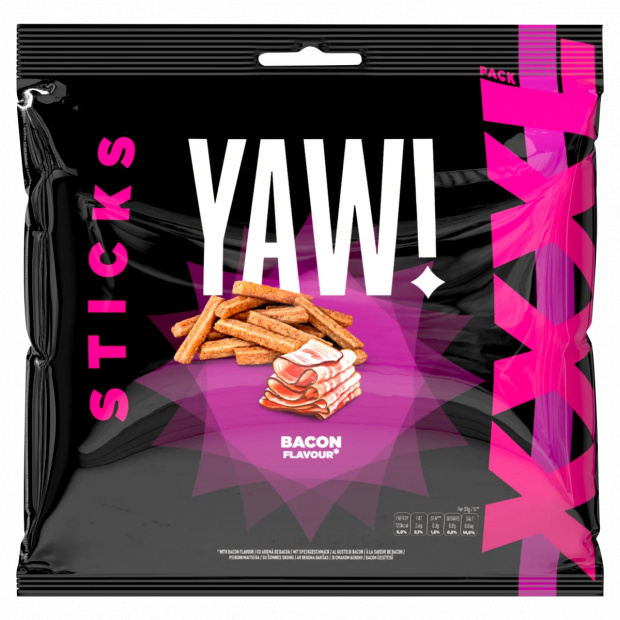Yaw! bacon ízesítésű búza snack Yaw! bacon ízesítésű búza snack