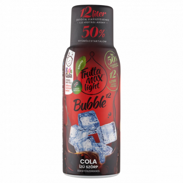 FruttaMax Bubble¹² Kids Cola cola ízű szörp édesítőszerekkel 500 ml