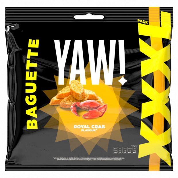 Yaw! Baguette extrudált királyrák ízű búza snack 120 g