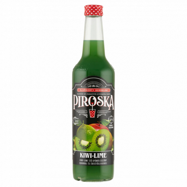 Piroska kiwi-lime ízű gyümölcsszörp cukorral és édesítőszerekkel 0,7 l Piroska kiwi-lime ízű gyümölcsszörp cukorral és édesítőszerekkel 0,7 l