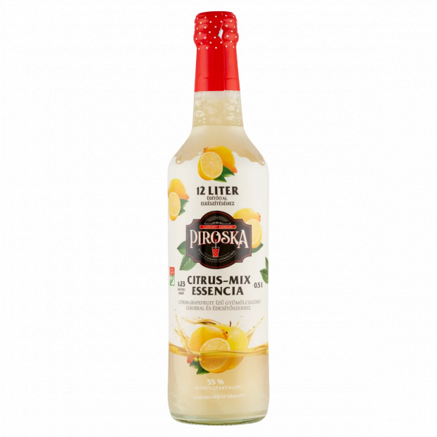 Piroska Citrus-Mix Essencia citrom-grapefruit ízű gyümölcsszörp cukorral es édesítőszerrel 0,5 l Piroska Citrus-Mix Essencia citrom-grapefruit ízű gyümölcsszörp cukorral es édesítőszerrel 0,5 l