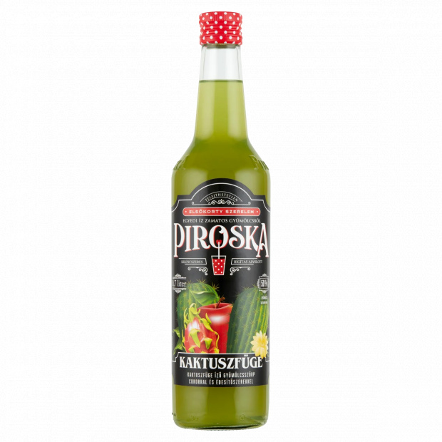Piroska kaktuszfüge ízű gyümölcsszörp cukorral és édesítőszerekkel 0,7 l