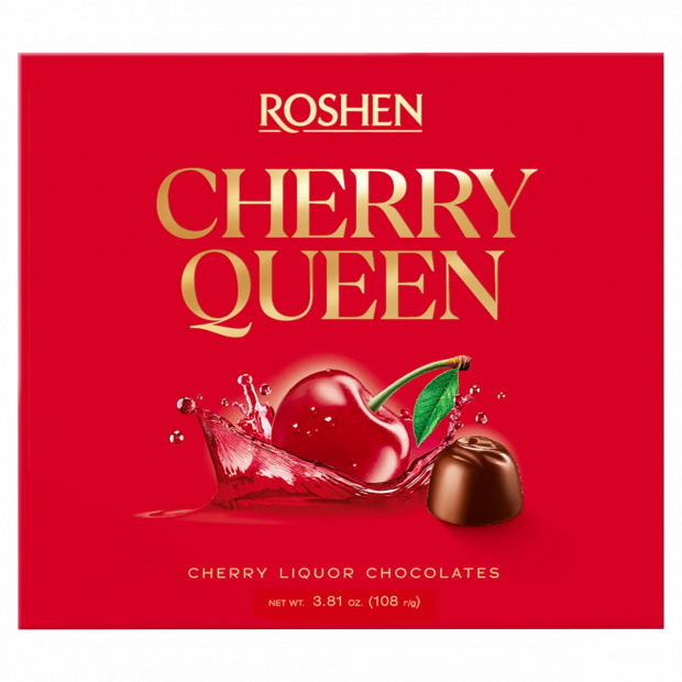 Roshen Cherry Queen étcsokoládés alkoholos-meggyes bonbon 108 g