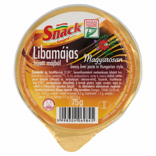 Snack Szeged libamájas hízott májból magyarosan 75 g
