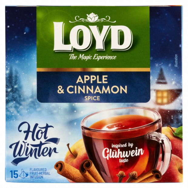 Loyd ízesített gyümölcs-gyógynövény teakeverék fűszerekkel piramis-filterben 15 filter 45 g