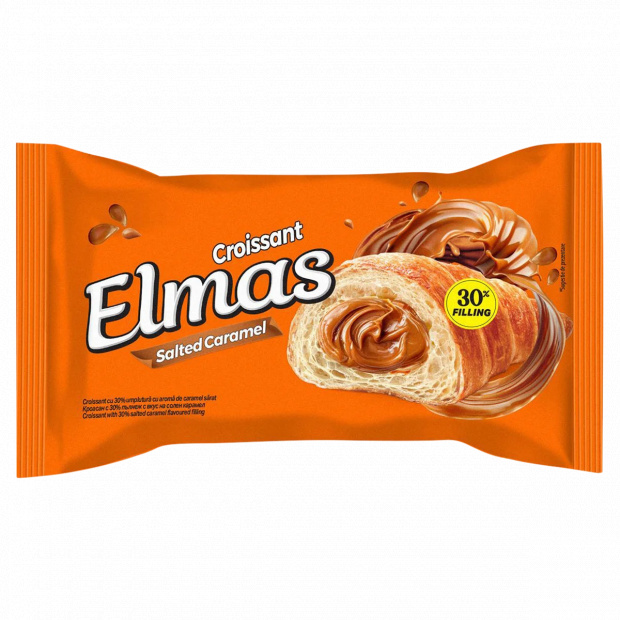Elmas croissant sós karamellás ízű töltelékkel 60 g Elmas croissant sós karamellás ízű töltelékkel 60 g