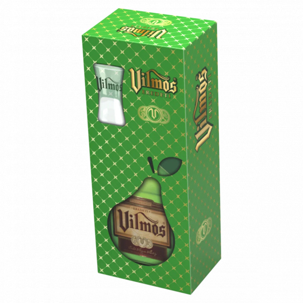 Vilmos Eredeti Vilmoskörte szeszesital 1 db pohárral díszdobozban 37,5% 0,5 l Vilmos Eredeti Vilmoskörte szeszesital 1 db pohárral díszdobozban 37,5% 0,5 l