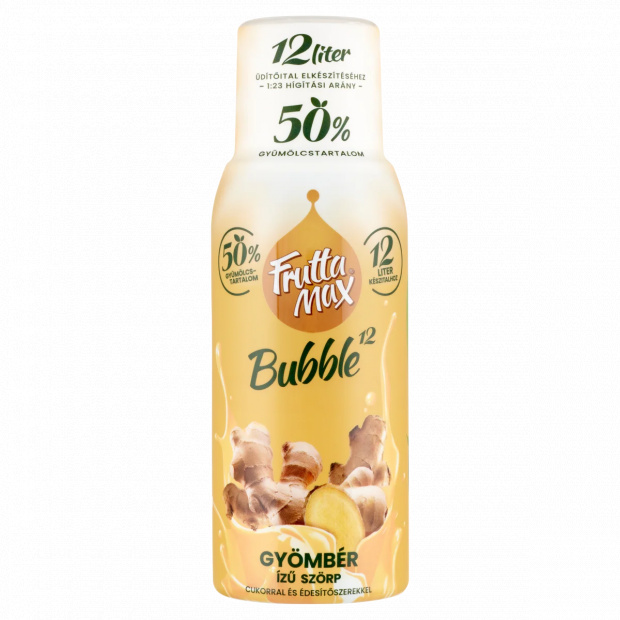 FruttaMax Bubble¹² gyömbér ízű szörp cukorral és édesítőszerekkel 500 ml
