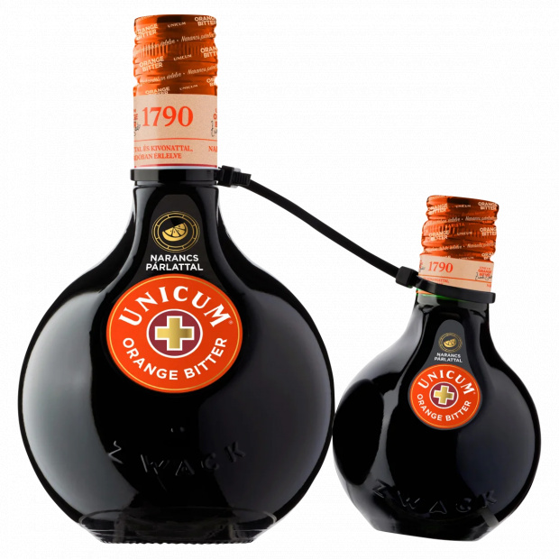 Zwack Unicum Orange Bitter gyógynövénylikőr narancspárlattal 34,5% 0,7 l + 0,2 l