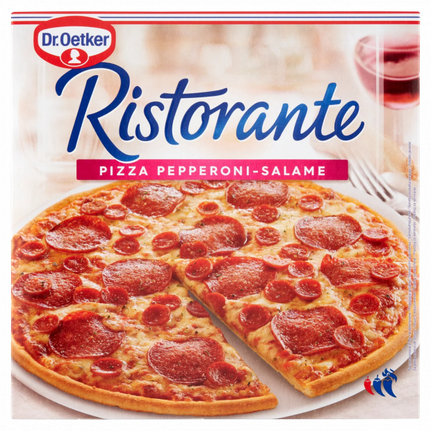 Dr. Oetker Ristorante gyorsfagyasztott pizza paradicsommal sajttal és pepperóni szalámival 320 g