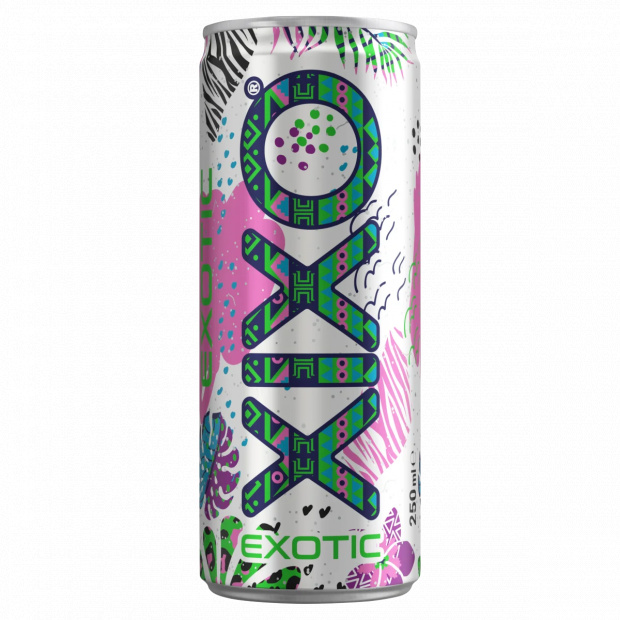 XIXO Exotic vegyes gyümölcs ízesítésű, szénsavas üdítőital cukrokkal és édesítőszerekkel 250 ml