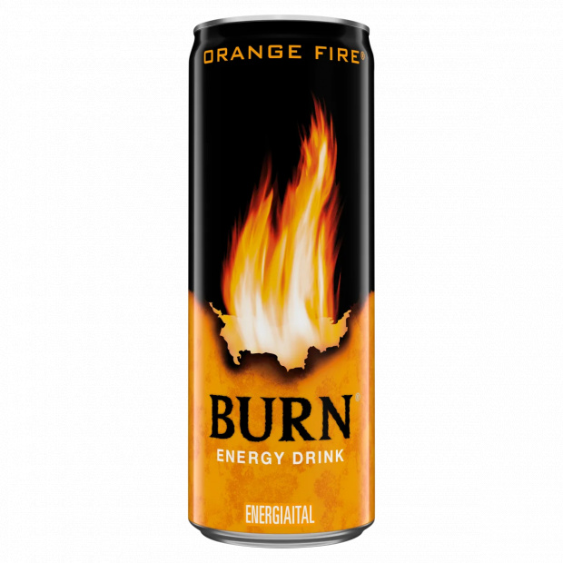 Burn Orange Fire szénsavas narancs ízű energiaital koffeinnel 250 ml