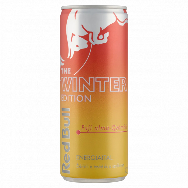 Red Bull The Winter Edition energiaital fuji-alma és gyömbér ízesítéssel 250 ml Red Bull The Winter Edition energiaital fuji-alma és gyömbér ízesítéssel 250 ml