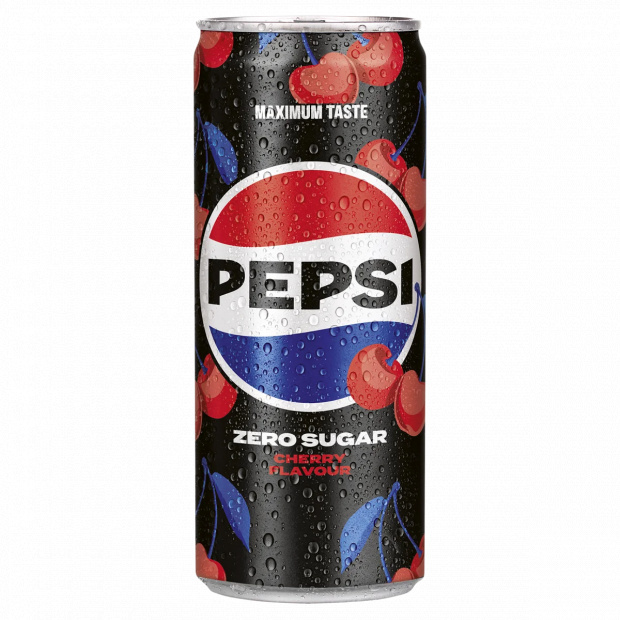 Pepsi Zero colaízű energiamentes szénsavas üdítőital édesítőszerekkel cseresznye ízesítéssel 330 ml