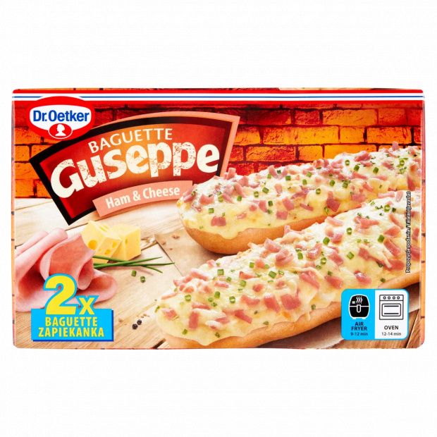 Dr. Oetker Guseppe gyorsfagyasztott bagett sonkával, edámi sajttal 2 x 125 g (250 g)