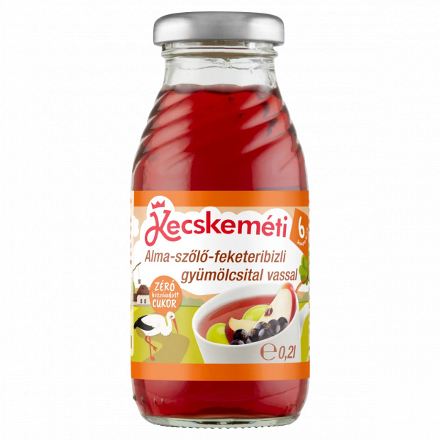 Kecskeméti alma-szőlő-feketeribizli gyümölcsital vassal bébiital 6 hónapos kortól 0,2 l