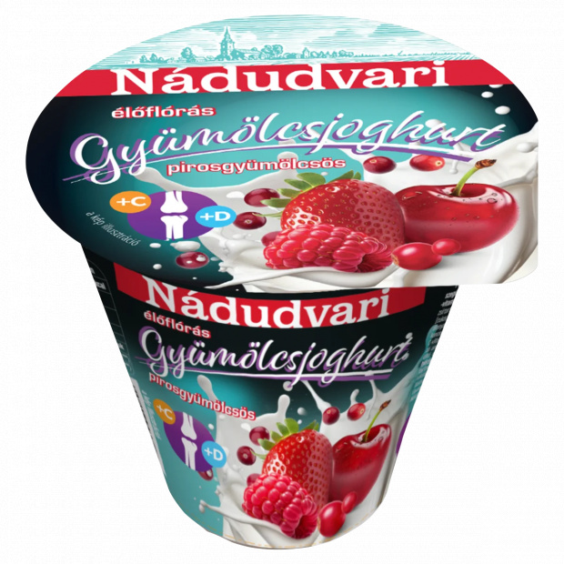 Nádudvari élőflórás, pirosgyümölcsös, zsírszegény gyümölcsjoghurt 125 g