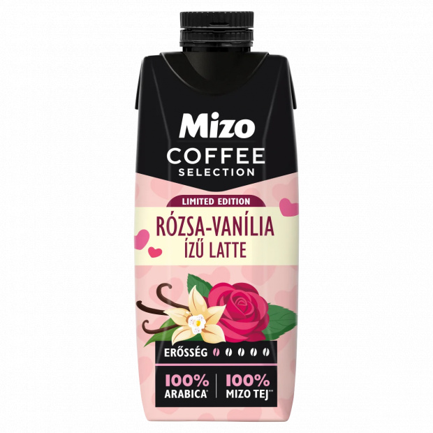 Mizo Coffee Selection Rózsa-Vanília ízű Latte UHT zsírszegény kávés tej 250 ml