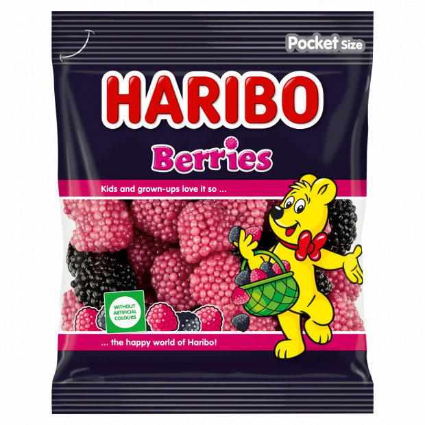 Haribo Berries zselécukorka dekorációs cukorkával 100 g Haribo Berries zselécukorka dekorációs cukorkával 100 g