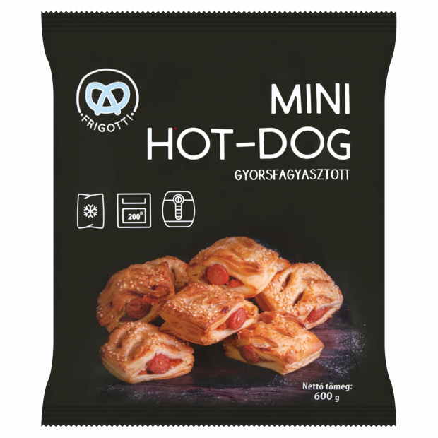 Frigotti gyorsfagyasztott mini hot-dog 600 g Frigotti gyorsfagyasztott mini hot-dog 600 g