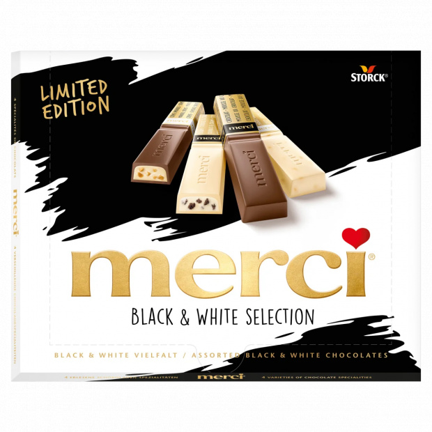 Merci Black & White Selection 4 ét- és fehércsokoládé különlegesség 240 g