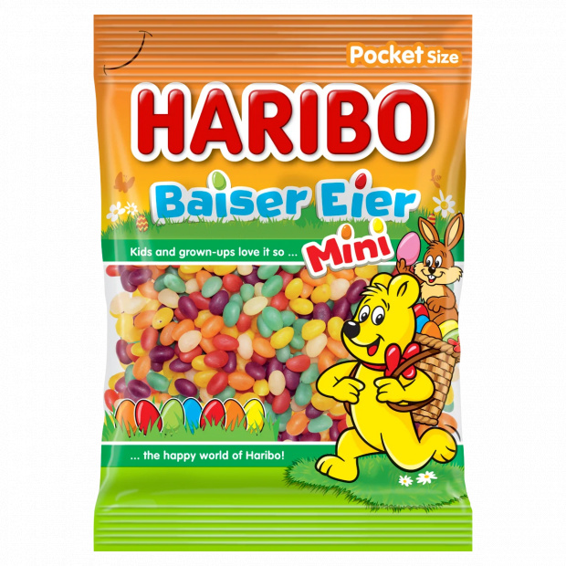 Haribo Baiser Eier Mini gyümölcsízű habosított gumicukorka drazsé 90 g