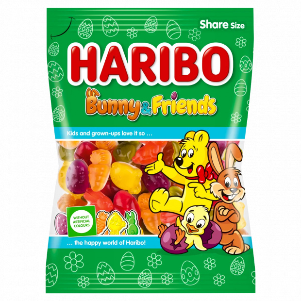 Haribo Bunny & Friends gyümölcsízű gumicukorka 175 g