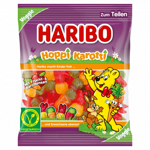 Haribo Hoppi Karotti gyümölcsízű gumicukorka 175 g 