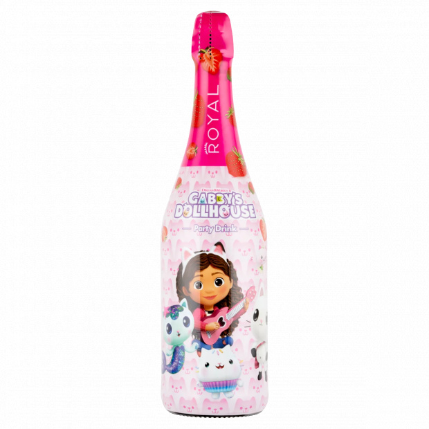 Royal Gabby\'s Dollhouse Party Drink szamóca ízű szénsavas üdítőital 750 ml Royal Gabby\'s Dollhouse Party Drink szamóca ízű szénsavas üdítőital 750 ml
