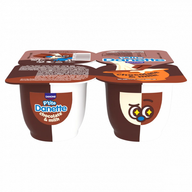 Danone Danette P\'tite csokoládés és tejkrémes kétrétegű puding 4 x 70 g (280 g)