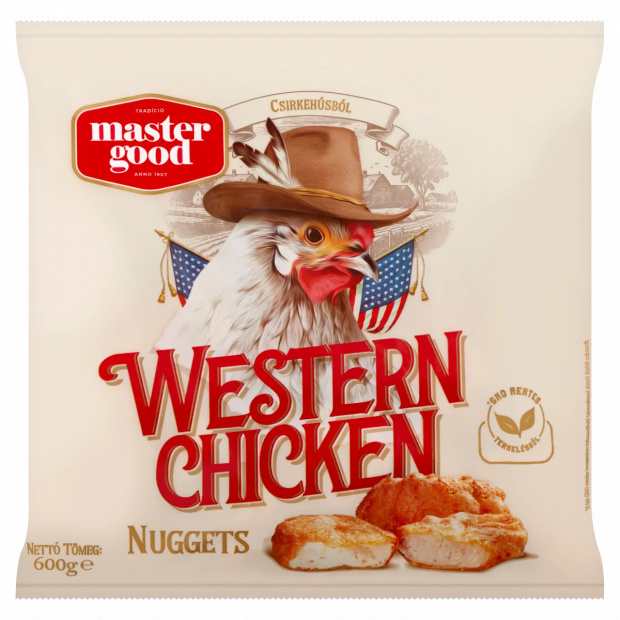 Master Good Western Chicken Nuggets gyorsfagyasztott elősütött csirkéből formázott termék 600 g