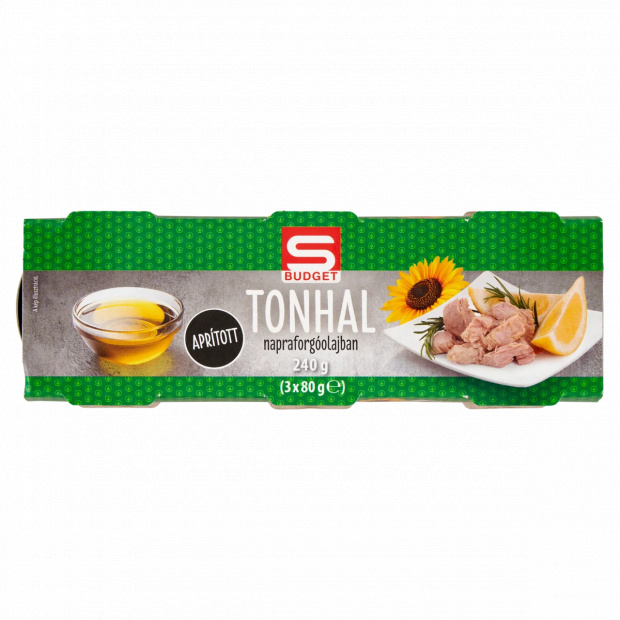 S-Budget aprított tonhal napraforgóolajban 3 x 80 g (240 g)