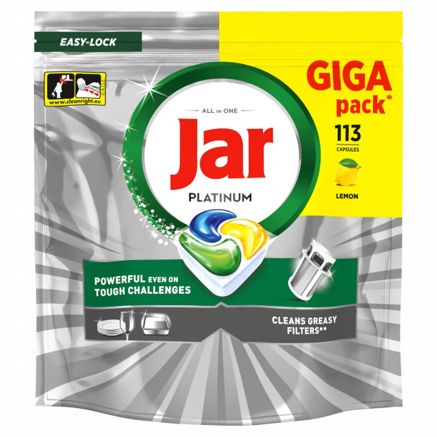 Jar Platinum Mosogatókapszula, Lemon, , 113 Mosogatókapszula