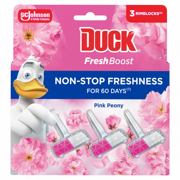 Duck Fresh Boost Pink Peony WC-öblítő rúd 3 x 16 g (48 g )