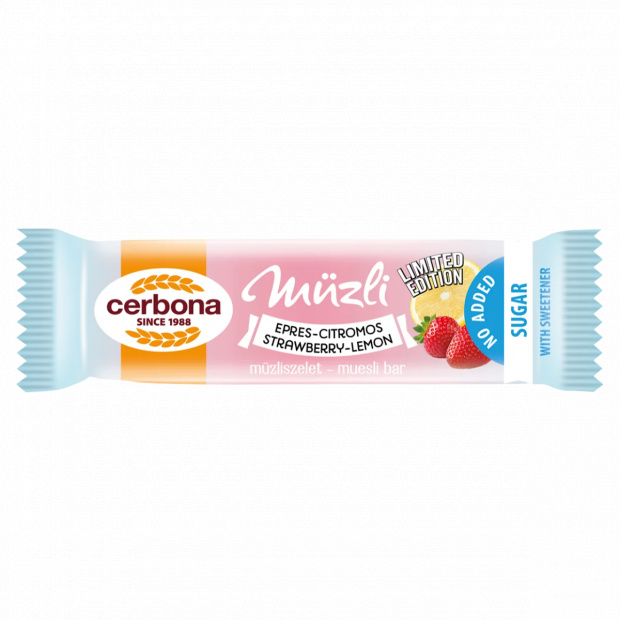 Cerbona epres-citromos müzliszelet édesítőszerrel 20 g Cerbona epres-citromos müzliszelet édesítőszerrel 20 g