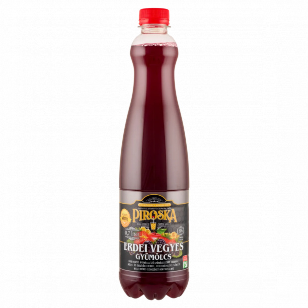 Piroska erdei vegyes gyümölcs ízű gyümölcsszörp cukorral, mézzel és édesítőszerekkel 0,7 l