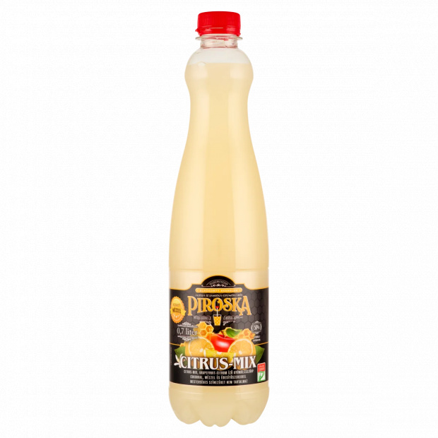Piroska Citrus-Mix grapefruit-citrom ízű gyümölcsszörp cukorral, mézzel és édesítőszerekkel 0,7 l Piroska Citrus-Mix grapefruit-citrom ízű gyümölcsszörp cukorral, mézzel és édesítőszerekkel 0,7 l