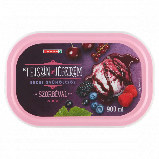 SPAR tejszín ízű jégkrém erdei gyümölcsös szorbéval 900 ml SPAR tejszín ízű jégkrém erdei gyümölcsös szorbéval 900 ml