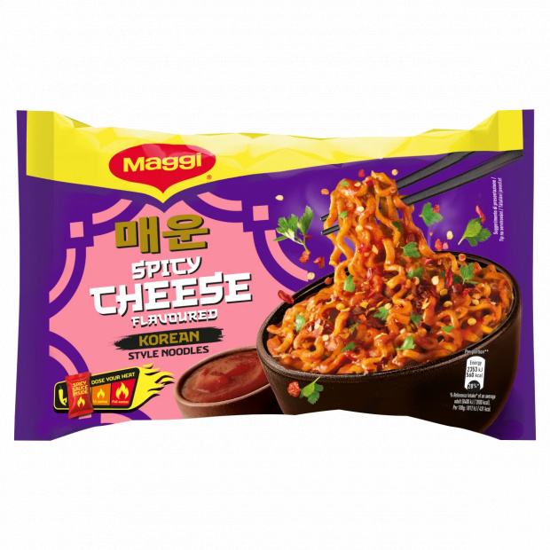 Maggi koreai stílusú sajtízű instant tészta fűszerkeverékkel és csípős szósszal 130 g