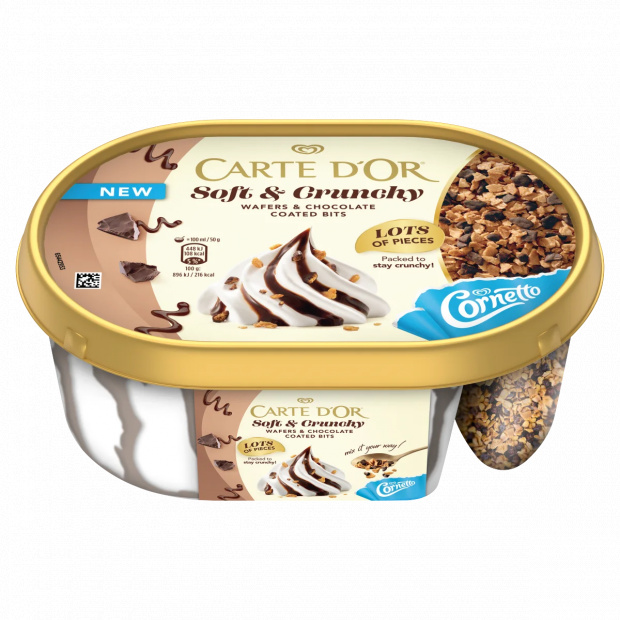 Carte d\'Or Soft & Crunchy vanília ízű jégkrém kakaós szósszal 750 ml