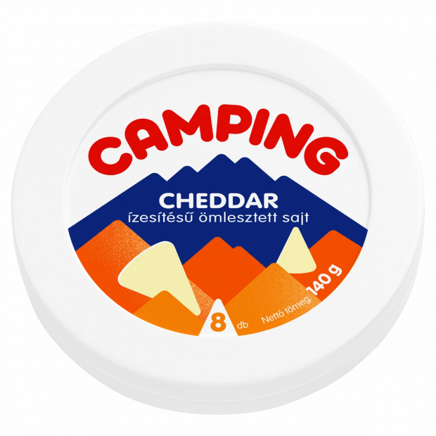 Camping cheddar ízesítésű ömlesztett sajt 8 db 140 g