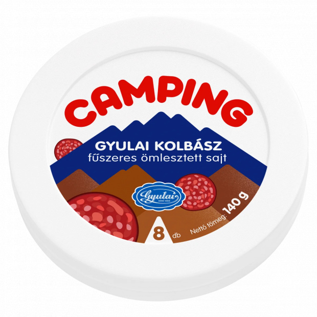 Camping gyulai kolbász fűszeres ömlesztett sajt 8 db 140 g