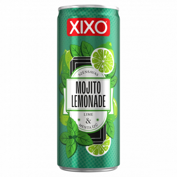 XIXO Mojito Lemonade lime- és mentaízű, szénsavas üdítőital cukrokkal és édesítőszerekkel 250 ml