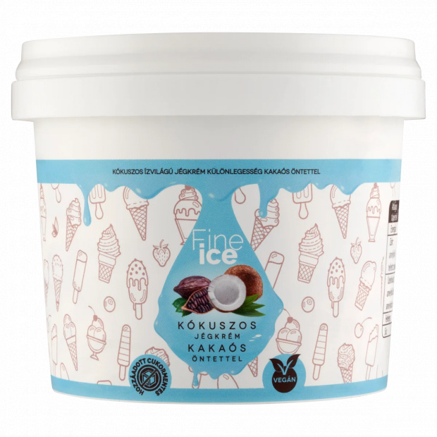 Fine Ice kókuszos jégkrém kakaós öntettel 500 ml Fine Ice kókuszos jégkrém kakaós öntettel 500 ml