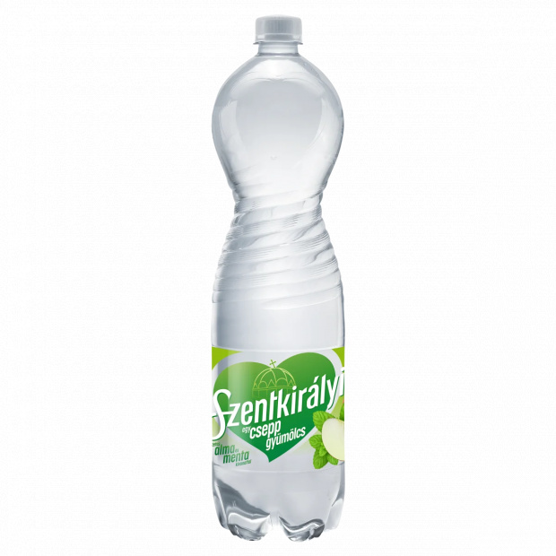 Szentkirályi Egy csepp gyümölcs alma- és menta ízű szén-dioxiddal enyhén dúsított ital 1500 ml
