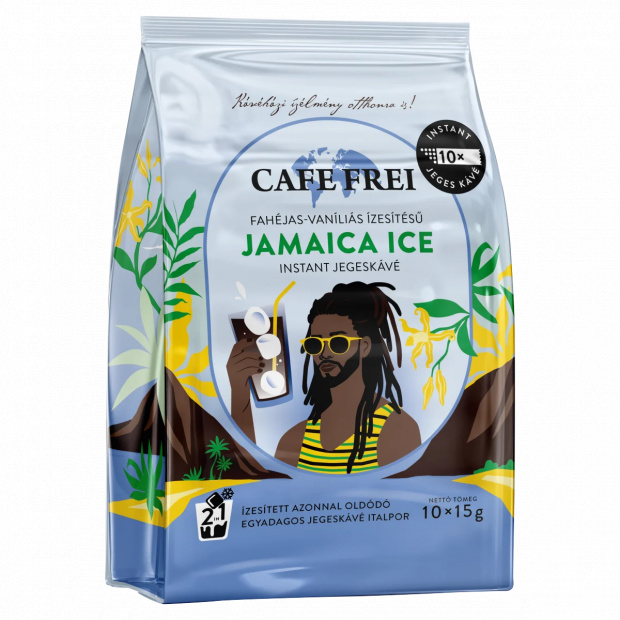 Cafe Frei Jamaica Ice fahéjas-vaníliás ízesítésű instant jegeskávé 10 x 15 g (150 g)